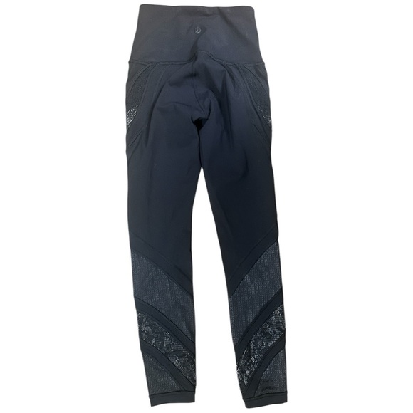 Lululemon Wunder Train Hi Rise Lace Trim Leggings Size 2 Black Women’s NWOT - Picture 3 of 9